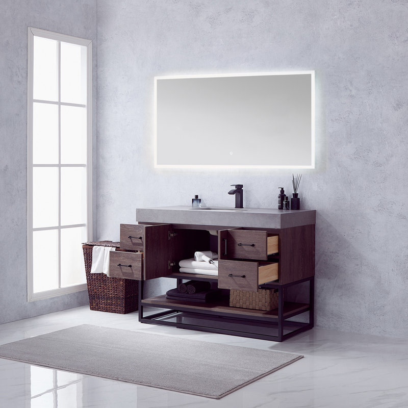 Wade Logan® Annice 48'' Freestanding Single Bathroom Vanity with Stone